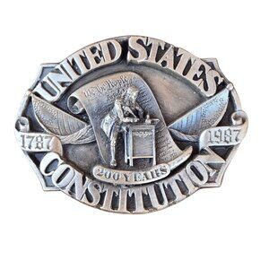 United States Constitution belt Buckle 200 Years Commemorative US History 1987